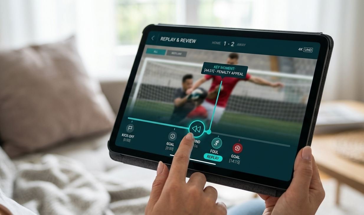 Fonctionnalité replay 7 jours Pure IPTV Premium — revoir un match en intégralité